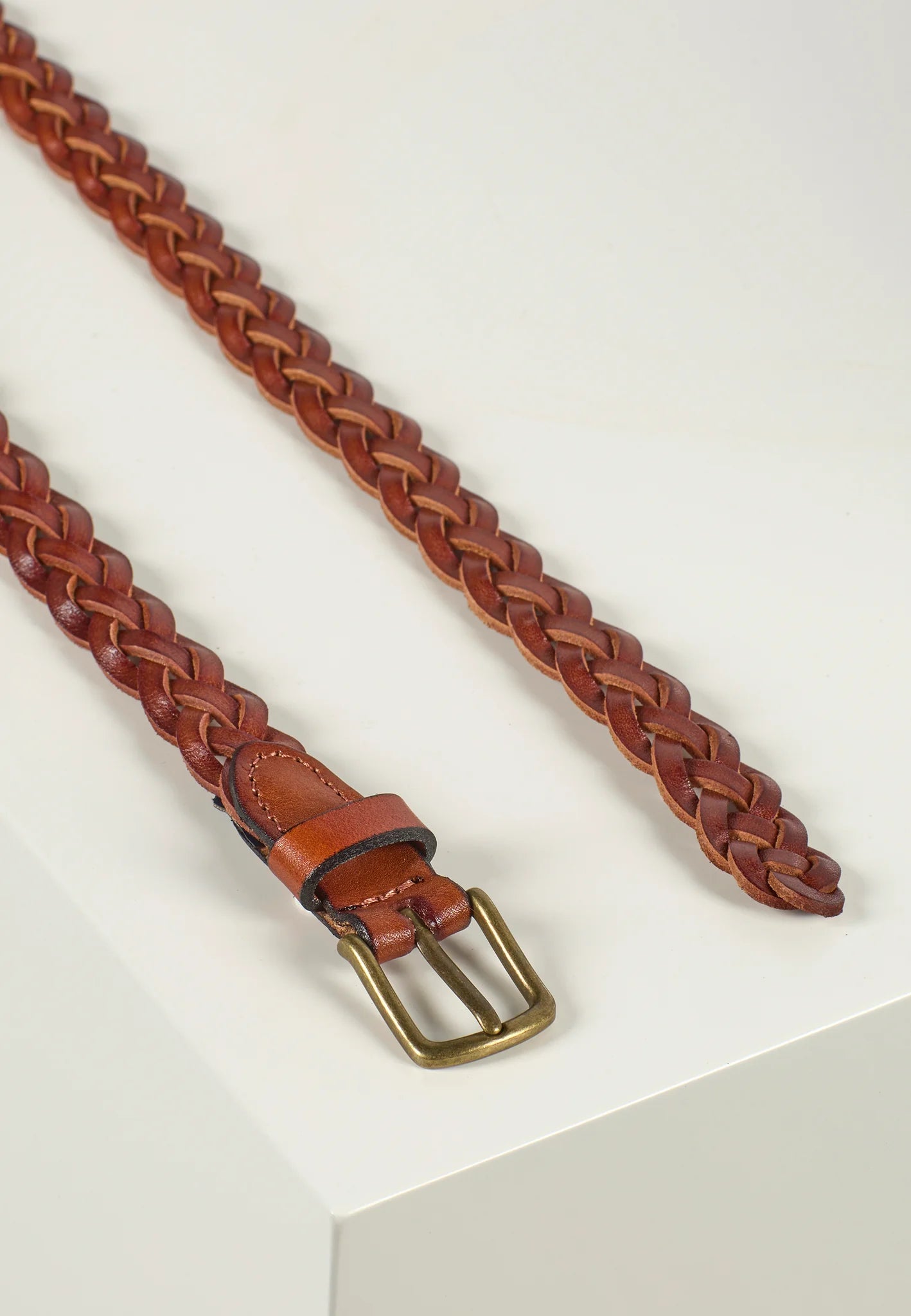 Howard Braided Leather Belt William Light Brown